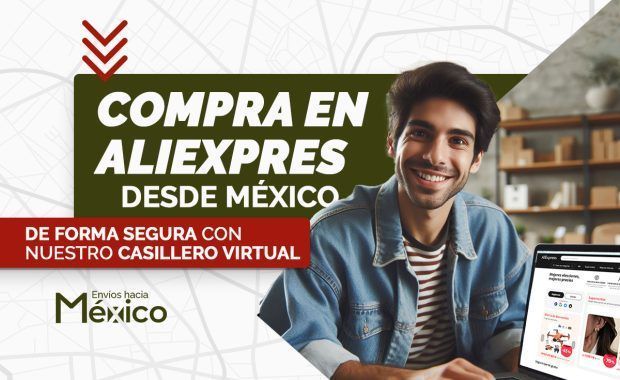 hombre mexicano comprando en aliexpress desde una laptop
